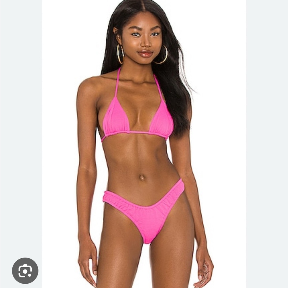 Vibrant Pink Triangle Bikini High-Cut Swimwear